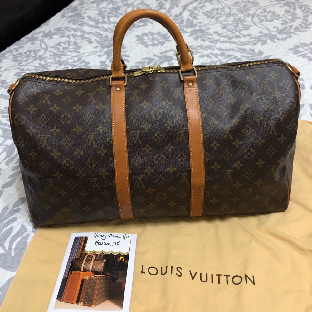 Auth LV Keepall Monogram 50 Bandouliere